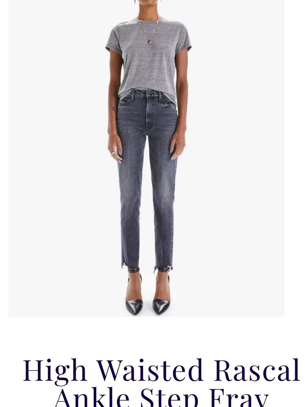 MOTHER -High Waisted Rascal Ankle Step Fray -Second Chance-25